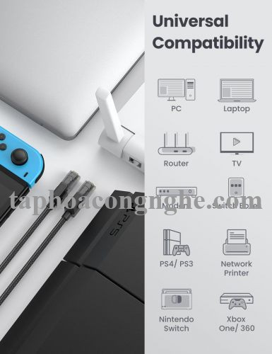 Ugreen 70682 5M Cat6E FTP cáp nối mạng truyền dữ liệu giữa các máy tính NW135 30070682